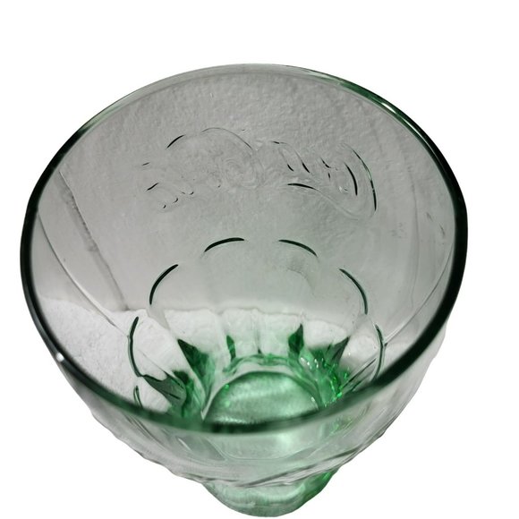 Coca Cola Vintage Green Tint Glass Collectible Drink Glass Cup - Picture 5 of 5